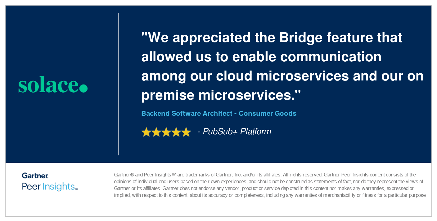 Gartner Per Insight: review form Backend Software Architect - PubSub+ Platform