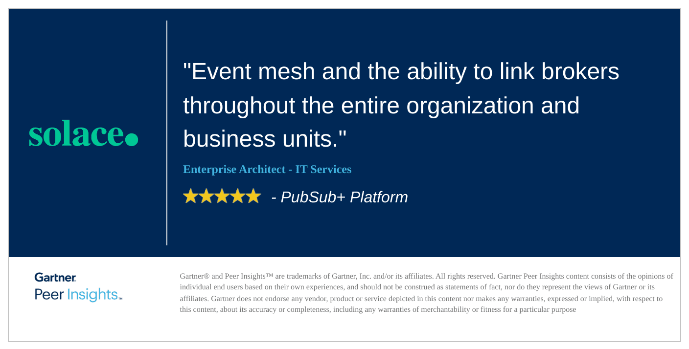 Gartner Per Insight: Enterprise Architect about PubSub+ Platform
